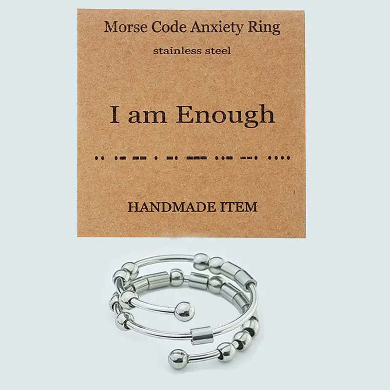 I am enough Morse Code Anxiety Ring